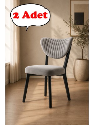 Teknor 2 Adet  Elma Sandalye Modern Kadife Kapitone Sırtlı Mutfak Yemek Odası Balkon Kafe Sandalyesi 85 cm