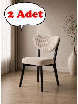 Teknor 2 Adet  Elma Sandalye Modern Kadife Kapitone Sırtlı Mutfak Yemek Odası Balkon Kafe Sandalyesi 85 cm