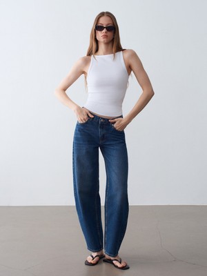 Dilvin 32892 Halter Yaka Top-Beyaz