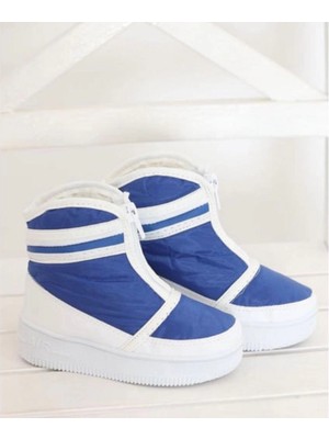 Mergenshoes Mavi KZ180 Içi Kürklü Kaymaz Çocuk Botu