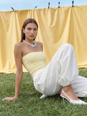 Dilvin 20659 Bandeau Top-Açık Sarı