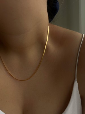 Owentis Çelik Gold Ince Italyan Zincir Kolye 45 cm -Kararma Yapmaz-