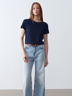 Dilvin 32852 Basic T-Shirt-K.lacivert