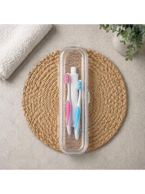 Kilitli Seyahat Kutusu Şeffaf Organizer – Diş Fırçalık, Çatal Kaşıklık, Çok Amaçlı Saklama Kutusu, Valiz Içi Düzenleyici, Taşınabilir Hijyenik Kap, 23X6X4 cm (Diş Fırçalık)