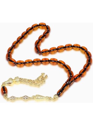 Mirari Jewelry Sıkma Kehribar Tesbih Bafon Püskül
