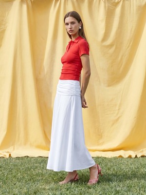 Dilvin 32614 Polo Yaka Top-Kırmızı