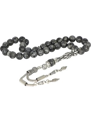 Mirari Jewelry Gümüş Kaplama Metal Püsküllü Ceyt Taşlı Tesbih