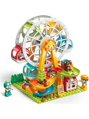 PopŞeker Lunapark Dönme Dolap Büyük Blok Seti 81 Parça - Kendi Eğlence Dünyanı Inşa Et