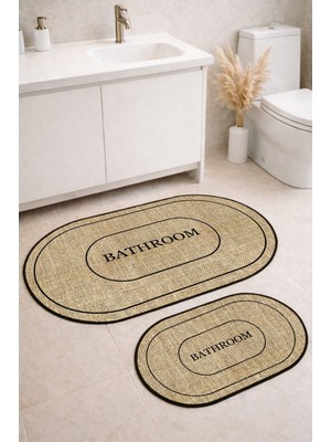Empressco Decomia Home Dijital Kaymaz Yıkanabilir Jüt Görünümlü Bath Modern Banyo  Klozet Takımı - Fiyatı, Yorumları