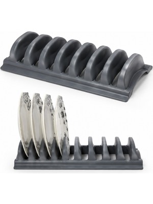 Beylini Tezgah Üstü 8'li Tabaklık Kurutmalık Stand Dolap Çekmece Içi Tabak Organizeri Standı Bulaşık Düzenleyici 13X35 cm