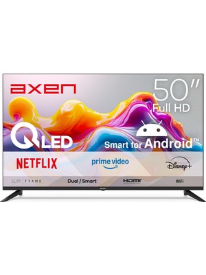 Axen AX50QFPRL-A14S 50" 126 Ekran Uydu Alıcılı Full HD Android Smart QLED TV