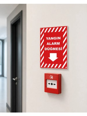 Karbonsoft Iş Güvenliği Uyarı Levhası Yangın Alarm Düğmesi