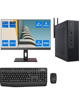 Turbox MINI-125 I5 9400 16GB Ram 256GB M2 Nvme SSD 23.8 Inç Fhd Lenovo Monitör Kurumsal Ofis Mini Pc