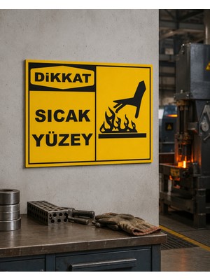 Karbonsoft Iş Güvenliği Uyarı Levhası Sıcak Yüzey