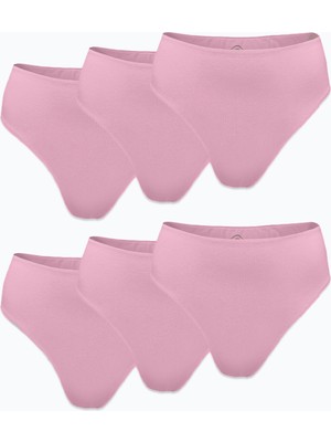 Malabadi Kadın Pembe 6 Lı Paket Modal Yüksek Bel String Görünmez Tanga 6M178 178