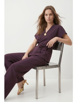 Rays Bordo Broşlu Bağlamalı Yelek Pantolon Takım 5730