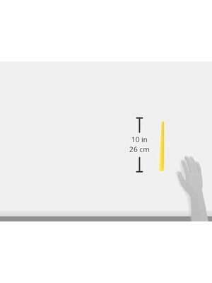 Sarı Konik Şamdan Mumlar 4 Paket - 24,5 cm - 7,5 Saat Yanan Damlamayan Mumlar - Akşam Yemeği, Parti, Düğün Dekoru Için Uzun Mum Seti