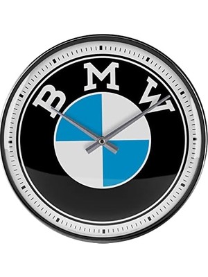 -Art Retro Duvar Saati Bmw Logosu – Araç Aksesuarları Hayranları Için Hediye Fikri Büyük Mutfak Saati, Tasarım, Dekorasyon Için 31 cm