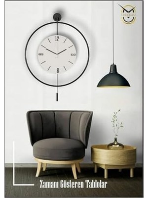 Metaquartz Aksesuar (Büyük Boy) Ledli Özel Blackfred - (Quartz Mekanizma ile Gelmektedir) - Metal Duvar Saati BLACKFRED60CM 50 x 75