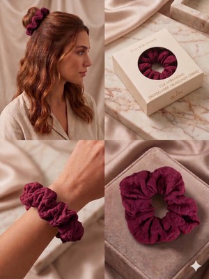 Asel Aksesuar Bürümcük Dokulu Kumaş Hacimli Scrunchie Lastik Toka Farklı Renk Seçenekli