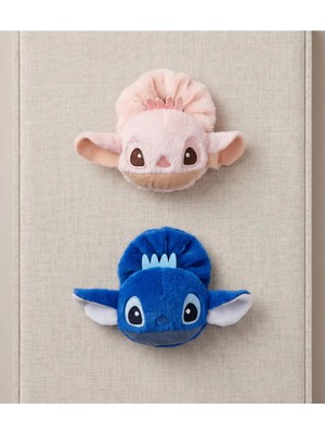 Asel Aksesuar 2'li Set Mavi ve Pembe Pelüş Sevimli Karakter Figürlü Scrunchie Lastik Toka