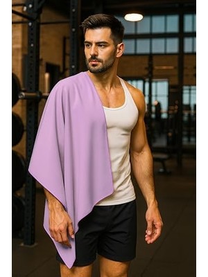 Mikrofiber Plaj Havlusu 80X130 cm Yumuşak Dokulu Deniz Banyo Sporcu Havlusu Large Boy (Mor)