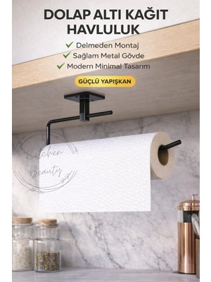 Empressco Kitchen Beauty Premium Kare Yapışkanlı Siyah Kağıt Havluluk Rulo Havluluk Peçetelik Mutfak El Havlu Askısı - Fiyatı, Yorumları