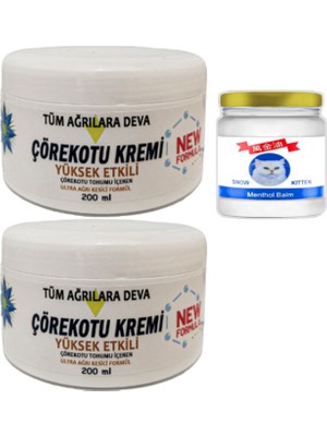 Ekobox Çörekotu 2 Tane Çörek Otu Kremi Xl Box Büyük Boy White 200 ml + Yanında 2 Tane Snow Kitten 50 ml Menthol Balm