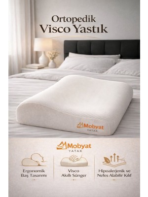 Mobyat Ortopedia Boyun Düzleşmesine Destekli Ortopedik Visco Yastık