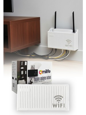Empressco Omilife Beyaz Duvara Asılabilir Modem Kutusu Wifi Router Saklama Organizer Raf 25X15X6 cm - Fiyatı, Yorumları