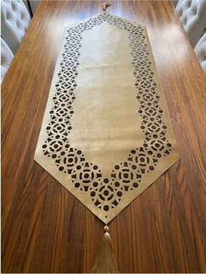 Nurhan Home Collection Elegant Modeli Gold Renk Masa Runner Örtü