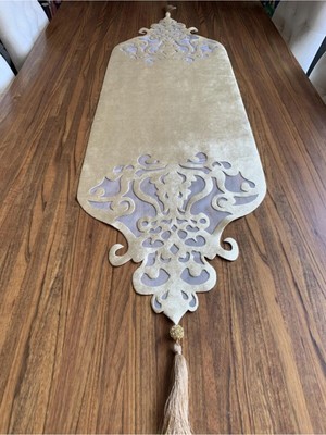 Nurhan Home Collection Taç Modeli Gold Renk Taşlı Masa Runner