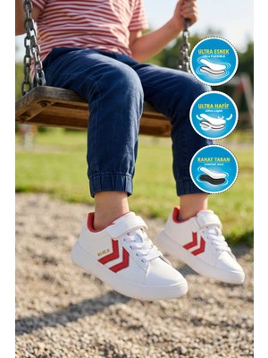 Hummel 900869 Hml Malmo Jr Beyaz-Kırmızı Unisex Çocuk Spor Ayakkabı