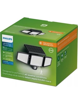 Philips Güneş Enerjili Dış Mekan Sensörlü Zylx Duvar Lambaları 8W Solar LED Projektör