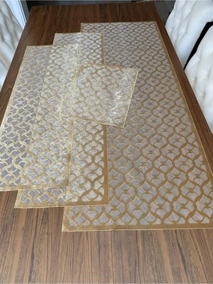 Nurhan Home Collection Hanımeli Modeli Gold Renk Salon Takımı 4 Parça