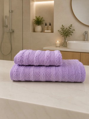 Pamuklu Saç Havlusu 50X90 ve Banyo Havlusu 90X150 Yumuşak Dokulu Emici Saç ve Banyo Havlusu