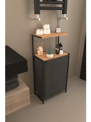 Empressco Lavons Çamaşır Sepeti Kirli Sepeti Ahşap Banyo Dolabı Büyük Boy Geniş 2 Bölmeli Kumaş Kirli Sepeti - Fiyatı, Yorumları