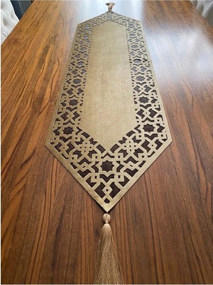Nurhan Home Collection Selçuklu Modeli Gold Renk Konsol Runner