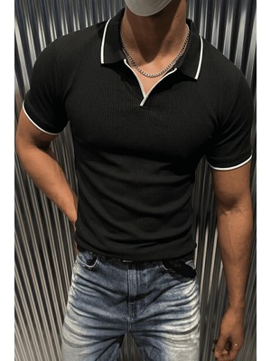 Oksit Morry Modern Fit Ribana Detaylı Polo Yaka Tişört