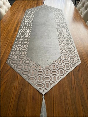 Nurhan Home Collection Trendy Modeli Gümüş Renk Masa Runner