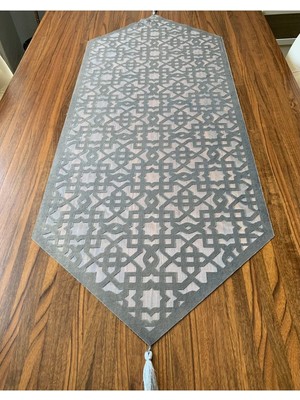 Nurhan Home Collection Yeni Selçuklu Modeli Gümüş Renk Masa Runner