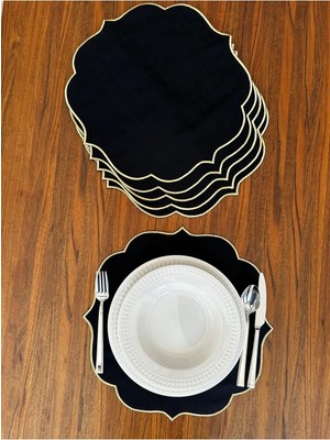 Nurhan Home Collection 6 Adet Gold Nakışlı Amerikan Servis Supla
