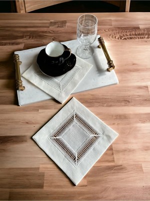 Nurhan Home Collection 2 Adet Kolberli Kahve Yanı Kokteyl Peçetesi
