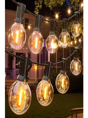 BENCEAL 10 Ledli Dış Mekan LED Aydınlatma Fişli Eklemeli Kır Bahçesi Çardak Balkon Organizasyon Ledleri Su Geçirmez (5 Metre)