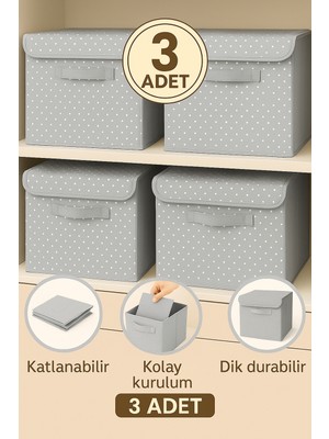Empressco Spartek Home Textile 3ADET-KAPAKLI Desenli Dolap Içi Çamaşır Oyuncak Düzenleyici Katlanır Kapaklı Saklama Kutusu 30X30X30 - Fiyatı, Yorumları