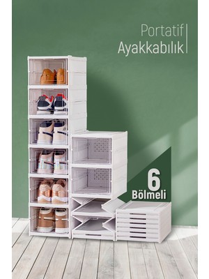 Empressco Trend Maison Katlanabilir Portatif 6 Katlı Plastik Ayakkabılık Ayakkabı Düzenleyici Organizer Beyaz - Fiyatı, Yorumları