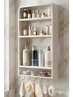 Empressco Tera Premium Yapışkanlı Duvar Rafı Organizer Çekmeceli Banyo Mutfak Rafı Delmesiz Havluluk Şampuanlık - Fiyatı, Yorumları