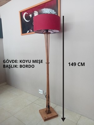 Balsa Dekor Ahşap Ayaklı Lambader Koyu Meşe