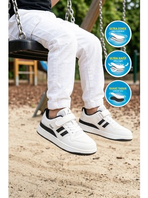 Cool Stella F Beyaz-Siyah Unisex Çocuk Spor Ayakkabı