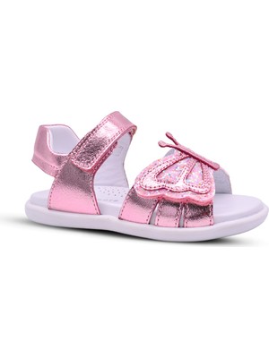 Kids A More Glow Kız Çocuk Kelebek Figürü ve Pul Sim Detaylı Pembe Renk Sandalet
